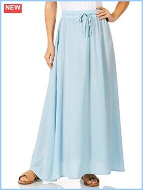 Women's Maxi Skirt High Waisted A-Line Flowy Long Skirt Summer